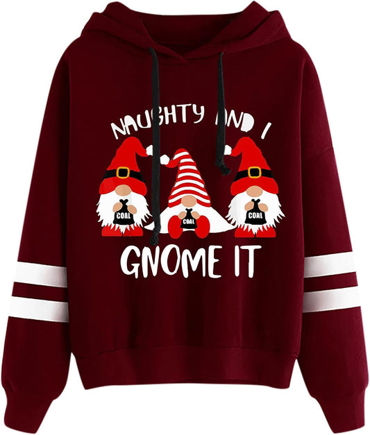 Teen Girls Cute Hoodies Print Christmas Shirts Hooded Pullover Sweatshirts Xmas Tops Blouse